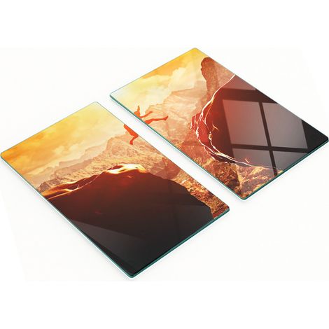 Tablas de cortar de cristal para cocina con estampado de Salto Abisal, 2 x 30 x 52 cm. (1/5)