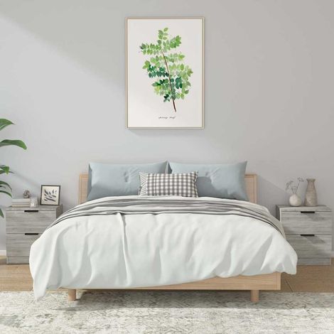 vidaXL Bedside Cabinets 2 pcs Grey Sonoma Engineered Wood (1/5)