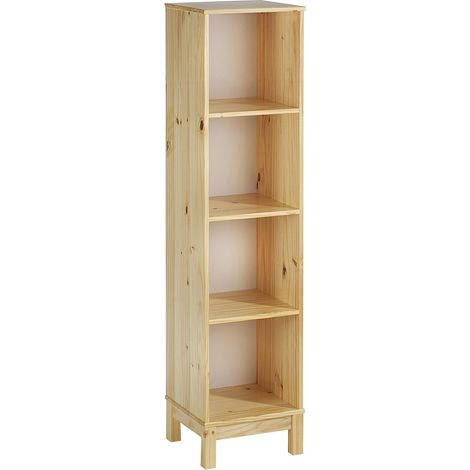 Idimex – Etagère 4 casiers en pin massif vernis naturel – Dimensions 38 x 159 x 35 cm – Pour rangement livres et objets décoratifs (1/4)