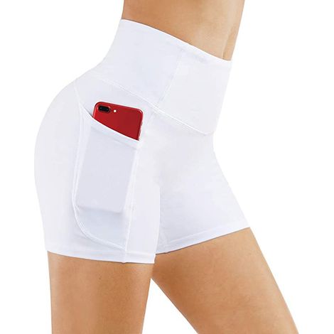 Short de compression - Idéal pour le yoga et le fitness Blanc S (1/5)