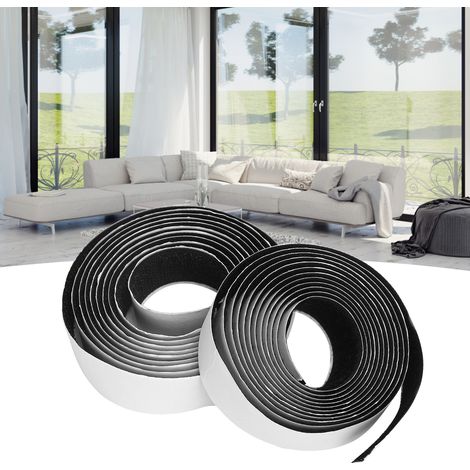 Selbstklebendes doppelseitiges Klebeband für DIY-Fensteraccessoires mit Klettverschluss, Nylon, 1 m x 20 mm, 48 g, Packung mit 2 Rollen (Klettverschluss + Flauschverschluss)