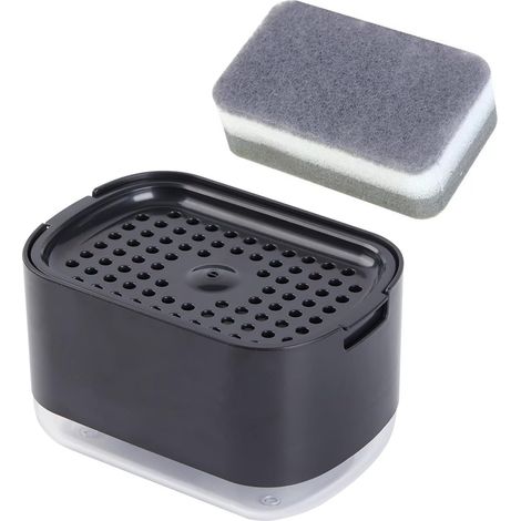 300-ml-Spülmittelpumpe für die Küchenspüle mit Schwammhalter, Druckpumpe und Auffangschale. – AquaForge (1/5)
