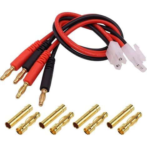 Steckeradapter, 14AWG Silikonkabel, 4-mm-Bananenstecker, für RC-Akkus (1/5)