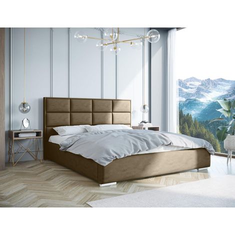 Lit Boxspring Kaja Ii - Beige - 180x222 Cm - Lit Avec Rangement - Lit Moderne - Matelas À Ressorts Bonnell (1/4)