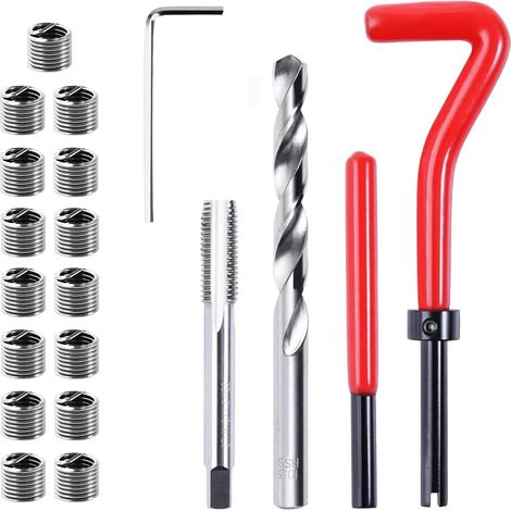 20pcs M10 X 1.5mm Thread Repair Kit, Stainless Steel Thread Repair Kit Helicoil Coil Hand Tool Kit Automotive Repair Compatible (1/5)