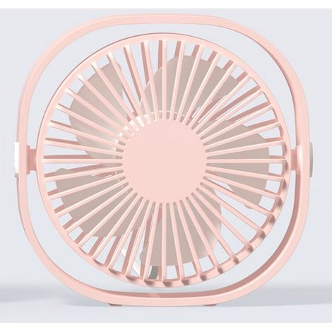 ZVD-Petit ventilateur USB portable silencieux alimenté par USB uniquement (sans batterie), refroidissement, 3 vitesses, réglable, pivotant à 360°, pour la maison, le bureau, la chambre, Rose (1/4)