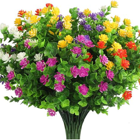 Bouquet Artificiel - 32 cm - En Plastique - Pour Décoration Intérieure Extérieure Mariage Fête - Lot de 6 (1/5)