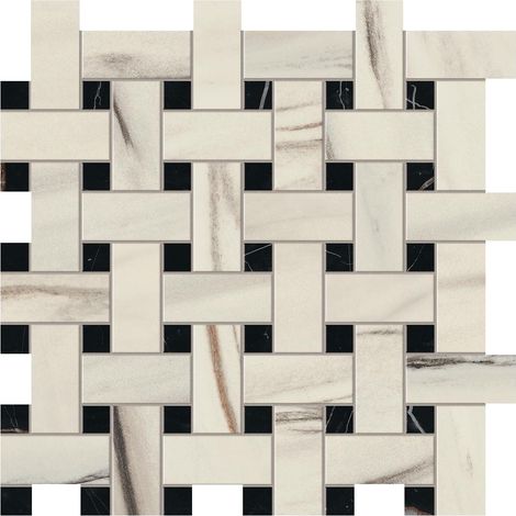 Mosaïque effet Marbre Blanc Aurora Treccia 30,5x30,5x0,9 cm Mat Magnaro - Mur intérieur (vendu par carton de 0,558 m²) - RO'MA CARRELAGE