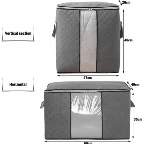 4 Sacs Rangement Grande Capacité Non Tissé pour Couettes Édredons (1/4)