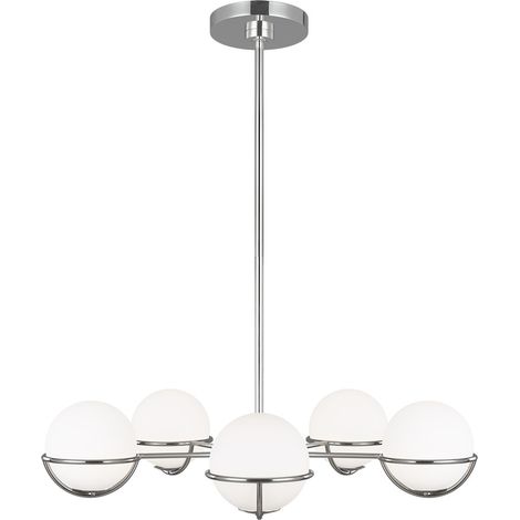 Elstead Apollo 5 Light Globe Anhänger, poliertes Nickel, G9 (1/3)