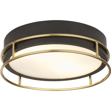 Searchlight Pheonix Phoenix 2 luci a filo nero, ottone, vetro smerigliato (1/5)