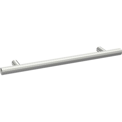 Furniture Handle Textured Knurled Bar Handle, 220mm (160mm Centres) - Satin Chrome