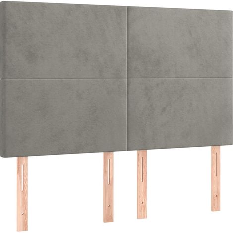 Maison Exclusive - Testiera Grigio Chiaro 144x5x118/128 cm Velluto