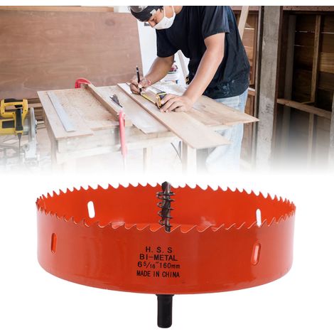La scie cloche bimétallique HSS avec mandrin robuste sert à fabriquer des plaques de jeu de cornhole, à percer des trous dans le bois, le PVC, les plaques de plâtre, l'aluminium et d'autres métaux. (6 (1/5)