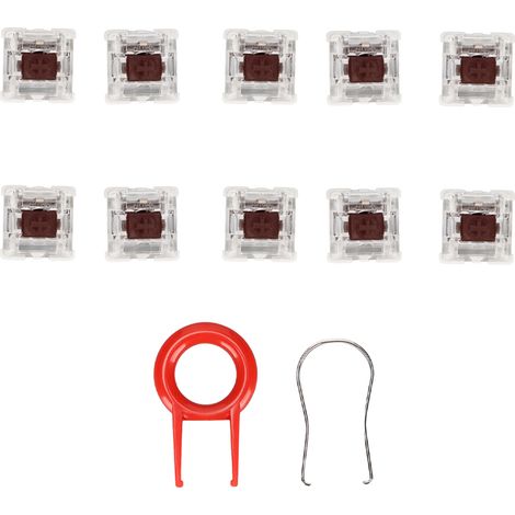 10 Interrupteurs Mécaniques Marron ABS Haute Qualité - Structure Précise et Durabilité Accrue pour Clavier Mécanique (1/5)