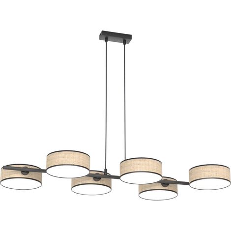 Lampada sospensione DRUMZ Emibig 6 luci E14 marrone/nero (1/5)