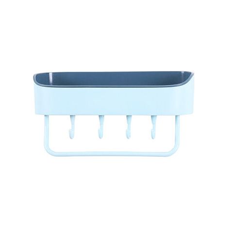 Support de salle de bain suspendu en plastique, poinçonnage gratuit, mur de maison, porte-serviettes de vanité de salle de bain(bleu vert) (1/5)