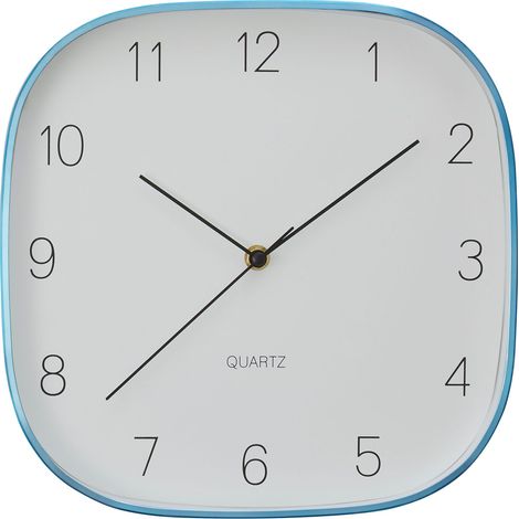 Premier Housewares Wall Clock Blue / Black Finish Frame Clocks For Living Room / Bedroom / Contemporary Style Square Shaped Design Metal Clocks For Hallways 4 x 29 x 29 (1/3)