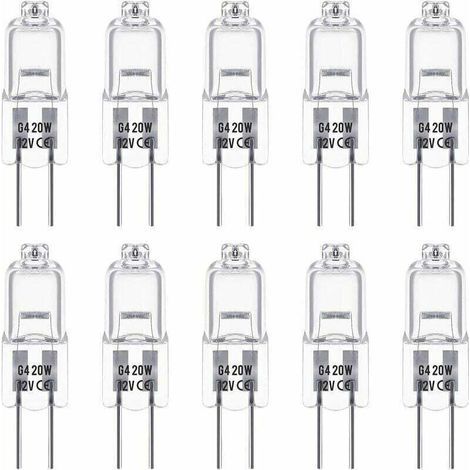 Ulisem G4 Halogenlampen, 12 V, 20 W, warmweiß (3000 K), 350 lm, dimmbar, klar, 10er-Packung (1/4)