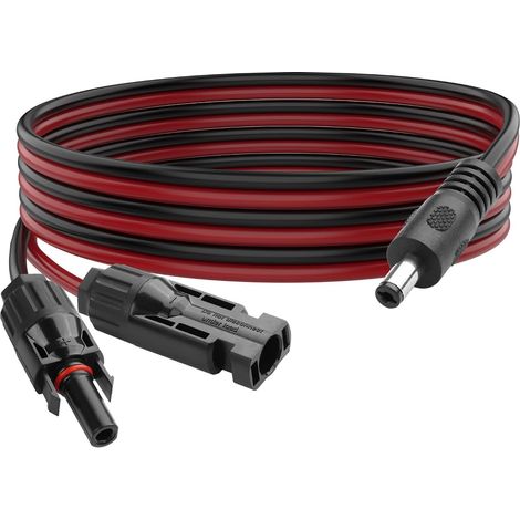 Connecteur de panneau solaire pour câble d'extension de ligne CC 16AWG pour chargeurs et générateurs (4,9FT/1,5 m) (1/5)