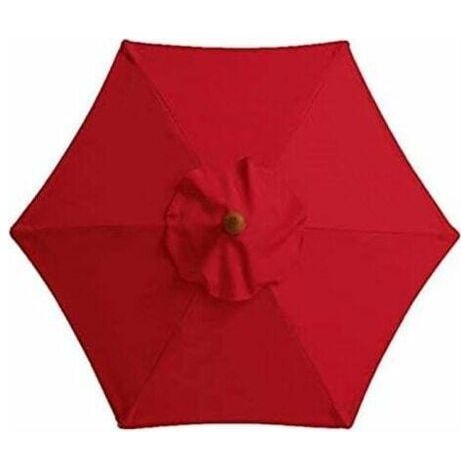 Replacement cover for 3m parasol with 6 ribs and vents, offset pole parasol - Water and UV resistant polyester fabric (red) (1/5)