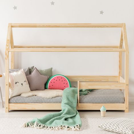 Cama 90x200 con somier Ilona Bois (1/4)