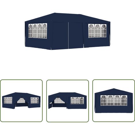 The Living Store Profi-Partyzelt mit Seitenwänden 4×6 m Blau 90 g/m² - Partyzelt - Gartenpavillon - Outdoor-Zelt - Feierzelt - Grillplatzüberdachung (1/5)