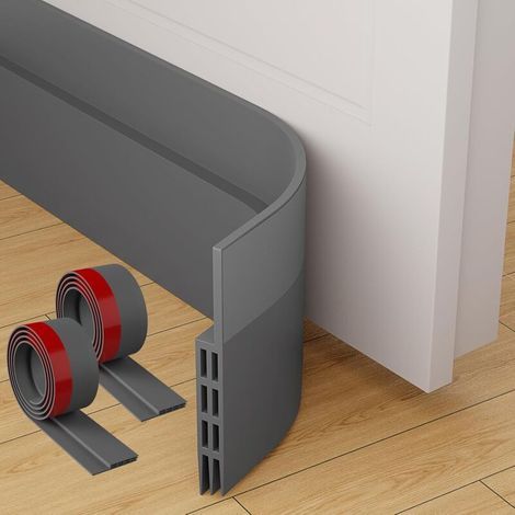 Paraspifferi per porte a doppia parete isolante Enowelir - Guarnizione insonorizzante in silicone - Resistente al freddo e agli insetti (grigio) 200 cm (1/4)