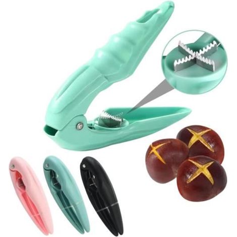 3pcs Châtaigne Clip,Pince a Chataignes,Coupe Chataigne,Ouvre Chataigne,Casse Noix,Multifonctionnels (1/4)
