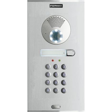 FERMAX 73881 Panneau CITY MEMOVISION DUOX PLUS 1L en aluminium anodisé pour habitation, ouverture de porte, appel concierge