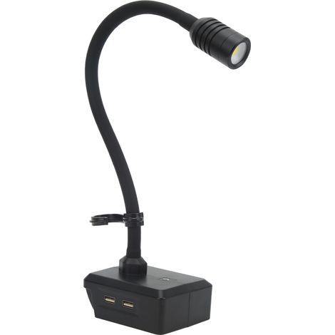 Kabellose LED-Arbeitsleuchte mit Schwanenhals, 3 Beleuchtungsmodi, zwei USB-Anschlüssen und Haken für 14,4-20-V-Akkus (1/5)