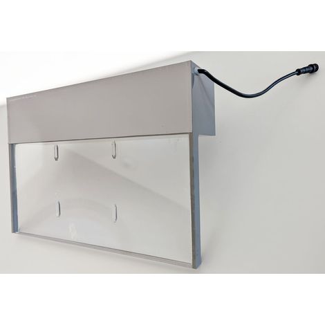 Lame d'eau pour piscine acrylique LED Largeur 30cm encastrée 13,5cm débord Entrée d'eau dessous Compatible Sel chlore (1/5)