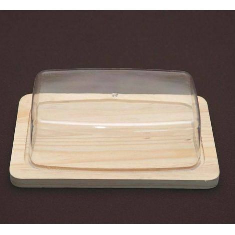 Trade Shop - Puerta De Queso Rectangular De Queso Base De Madera Y Cubierta De Cúpula -