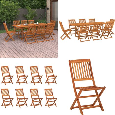 Ensemble à manger de jardin 9 pcs 220x90x75 cm bois d'acacia - Meubles De Jardin - Salon De Jardin - Set De Table - Acacia - Mobilier Exterieur - Home & Living