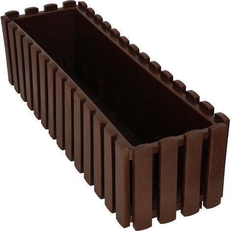 Fioriera da balcone per ringhiera, terrazzo, stile rustico, marrone, 60 cm