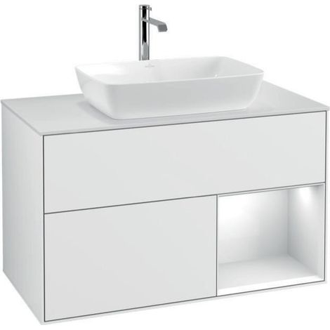V&B Waschtischunterschrank FINION 1000x603x501mm Regal glos. wh glos. wh (1/4)