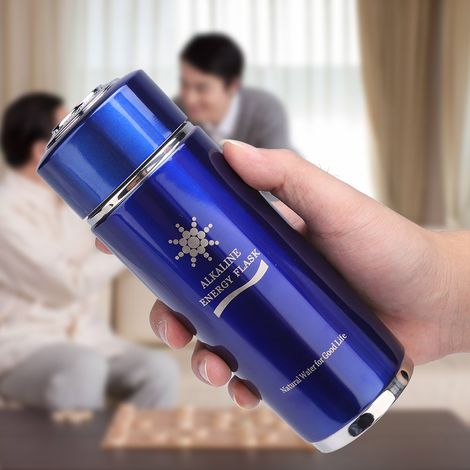 Alkalische Wasserflasche Nano Balance Bio Energy Ionisator Becher Flasche Doppelfilterkern (Blau) (1/5)