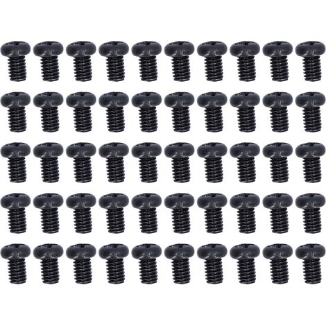 Vis M4x6 x 50 pièces, DIN 7985, acier zingué noir, tête cylindrique bombée, filetage complet, boulons de fixation robustes (1/5)