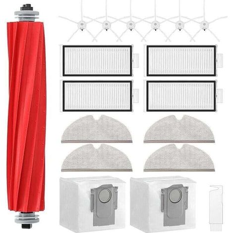 Zubehörset für Roborock Q7, XU, Q7+, Q7 Max, Q7 Max+ Saugroboter, 1 Walzenbürste, 4 Filter, 4 Wischpads - KZQ