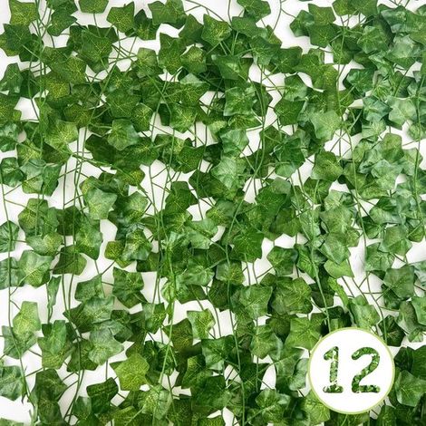 Künstliche Pflanzen 12 teiliges Set Efeugirlanden 2,2 Meter lange, hängende Dekoranken Gesamtlänge: 26,4 Meter für Küchen, Hochzeiten, Balkone un (1/5)