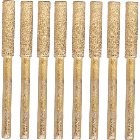 8 Stück Diamant-Schärfräder, hohe Härte, Diamant-Kettensägenschärfer, Metallketten-Schärf-Sets mit langem Griff, Ersatzfeilen-Set (3 x 4,8 mm) (1/5)