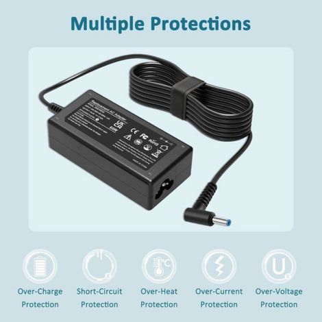 Chargeur ordinateur portable 65W - HP - 19.5V 3.33A - Compatible 45W - Connecteur 4.5x3.0mm - Elitebook 840 850 (1/5)