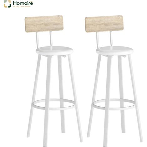 Tabouret de bar en beige et panneau de particules beige 41.5 x 36.5 x 99 cm HOMAIRE (1/5)