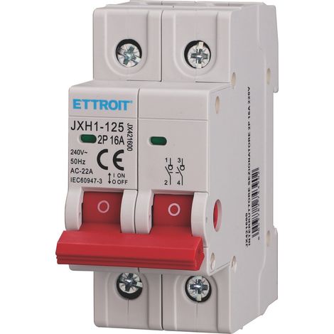 ETTROIT Interruttore Sezionatore DIN 2P 16A 240V - JX421600