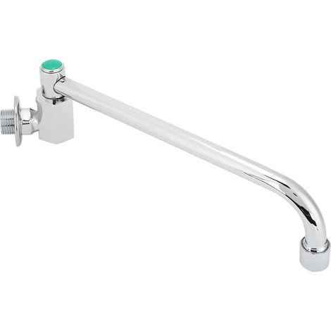 Wandmontierter, um 360 Grad drehbarer Küchenwasserhahn aus Kupferlegierung in Silber, halbautomatisch (25 cm) (1/5)