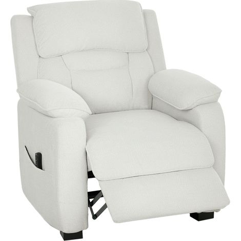 Fauteuil relax électrique fauteuil inclinable port USB repose-pieds poches latérales télécommande 86x90x103cm crème (1/5)