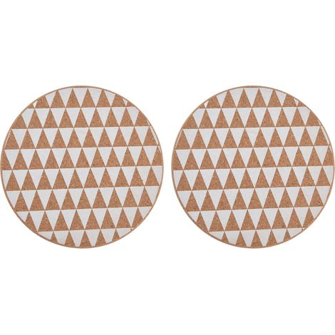 2 pièces Sous-verres en Liège Design Sécurisé Épais Style Rustique Pratique pour Cuisine Déco Bois Triangle (1/5)