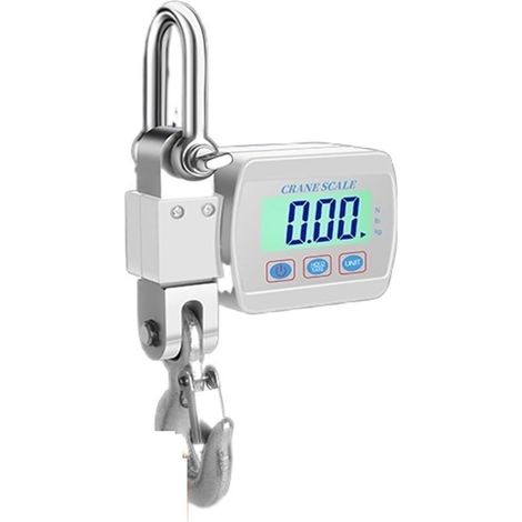 Bilancia a gancio per gru, unità di sollevamento a gancio, gru sospesa, retroilluminata, digitale, portatile, industriale, per impieghi gravosi, bilancia di pesatura, 300 kg/500 kg, funzioni multiple 