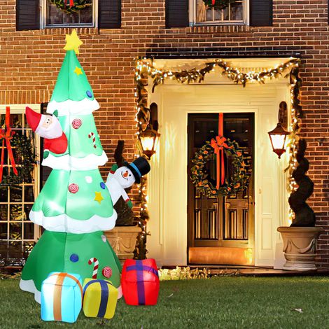 SWANEW Albero di Natale gonfiabile 240 cm Decorazione natalizia colorata Basso rumore (1/5)