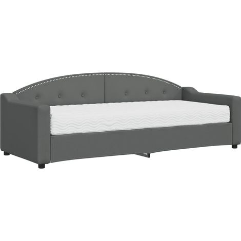 Maison Exclusive - Divano Letto con Materasso Grigio Scuro 80x200 cm in Tessuto (1/5)